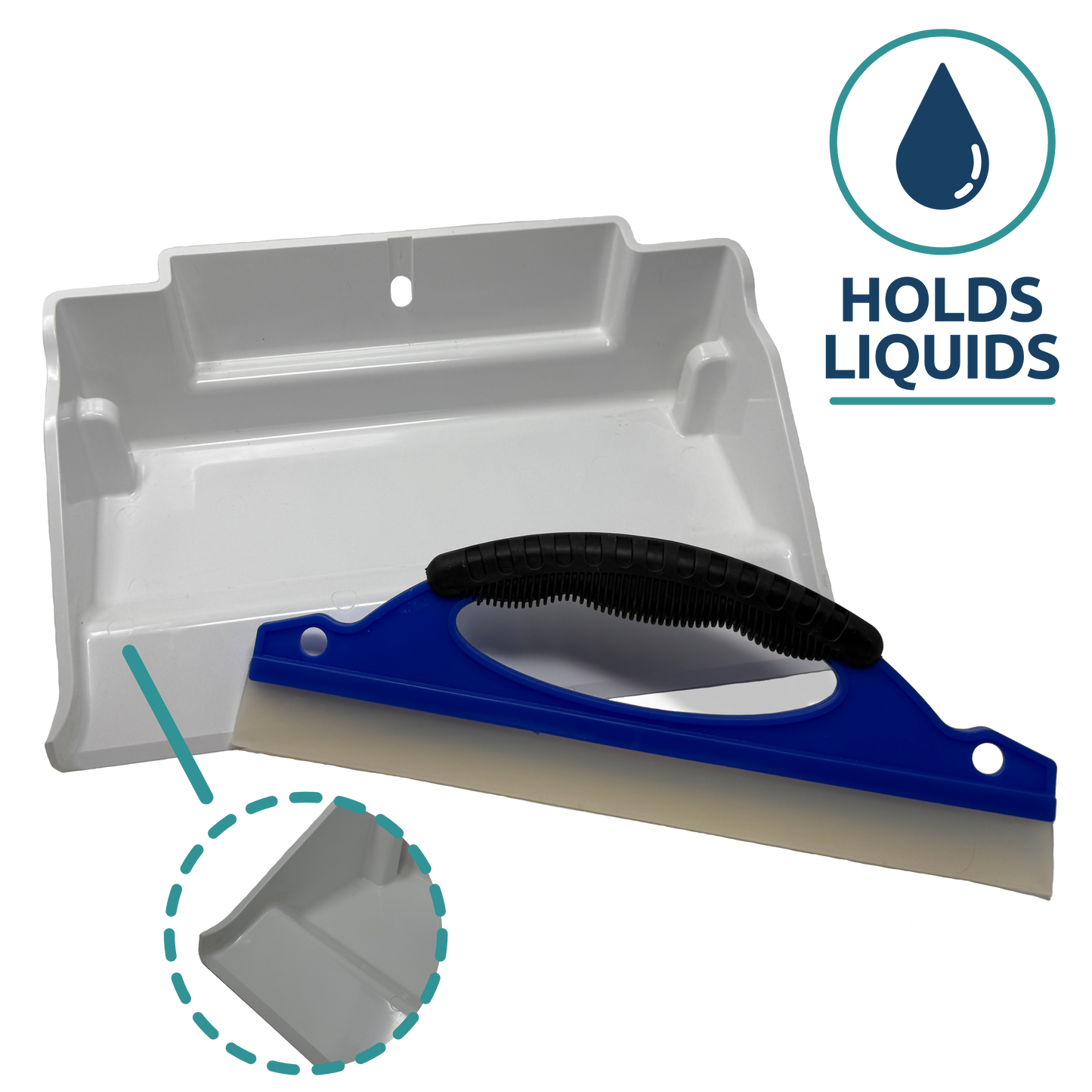 Mess Ranger | Patented Wet/Dry Cleanup Tool with Ramp & Reservoir | Captures 12oz of Liquid Spills & Pet Messes